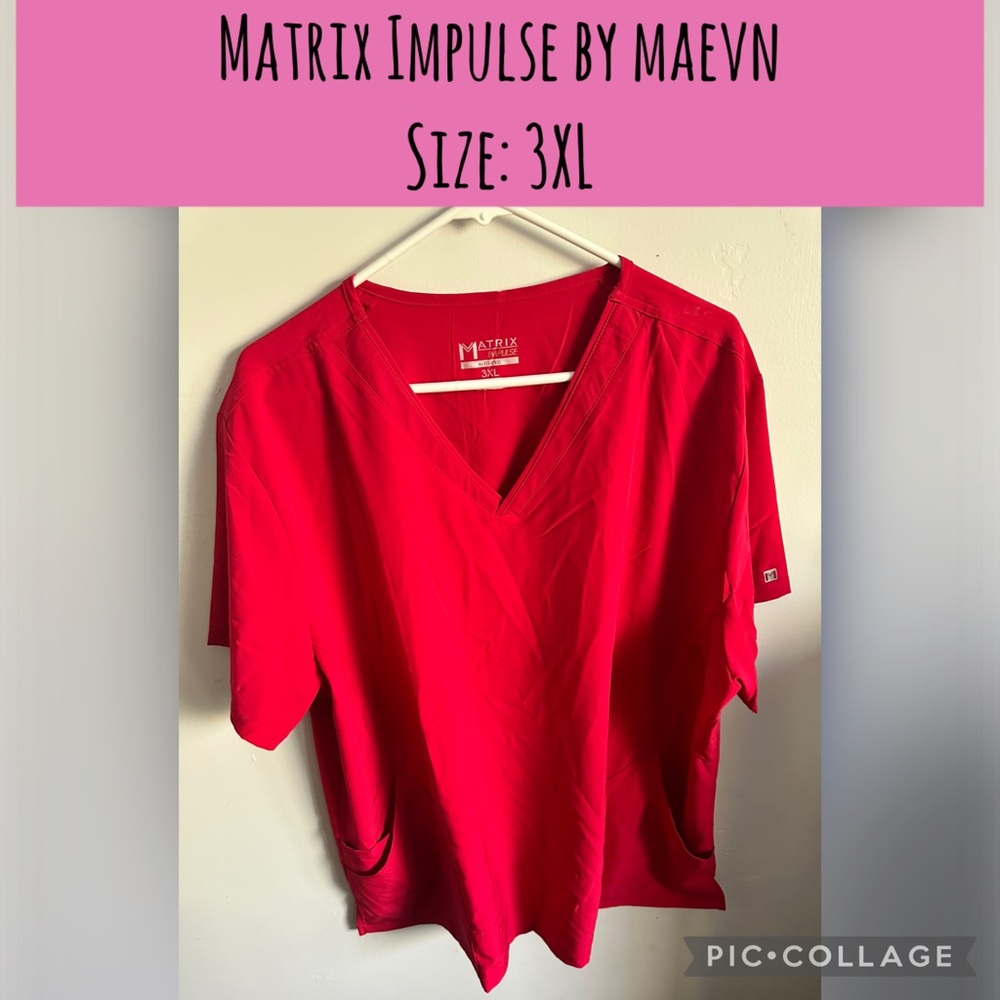 Matrix Impulse deep pink Scrub Top